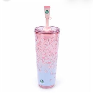 Mickey Mouse icon Starbucks Pink and Light Blue Cherry Blossom Tumbler